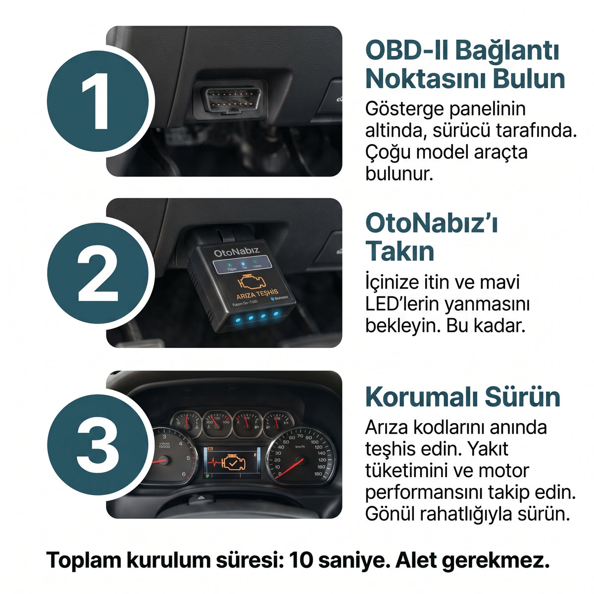 Otonabız Cep Servisi Bluetooth OBD2 Araç Arıza Tespit Cihazı