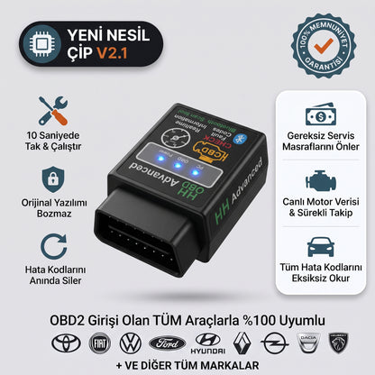 Otonabız Cep Servisi Bluetooth OBD2 Araç Arıza Tespit Cihazı